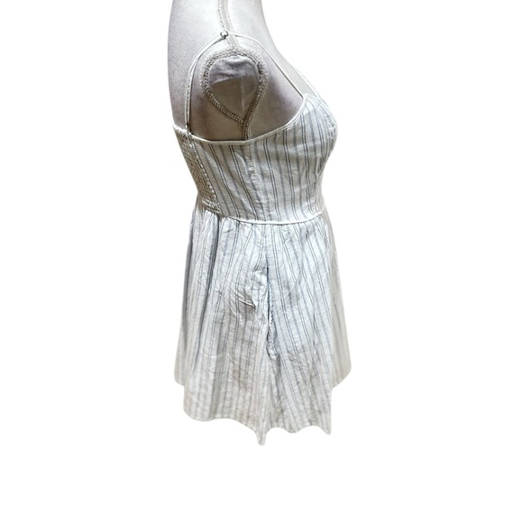 Abercrombie & Fitch White/blue Striped Mini sunDress spaghetti straps size small - Picture 4 of 9